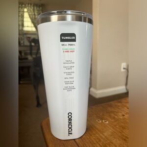 24oz white Corcicle tumbler